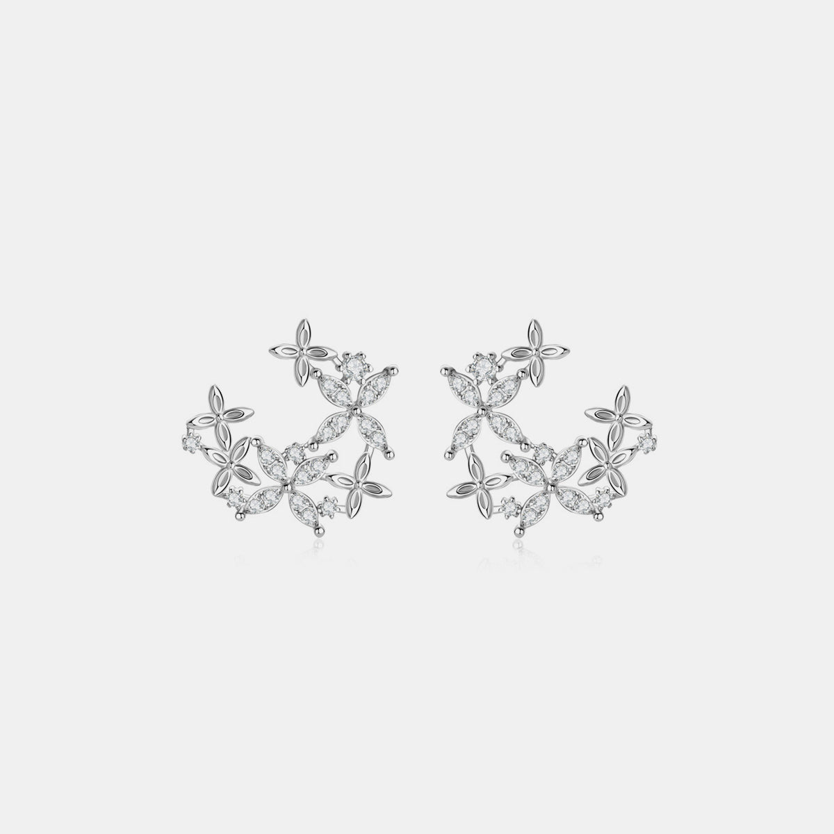 925 Sterling Silver Moissanite Lucky Clover Earrings - Luminous Bear Shop