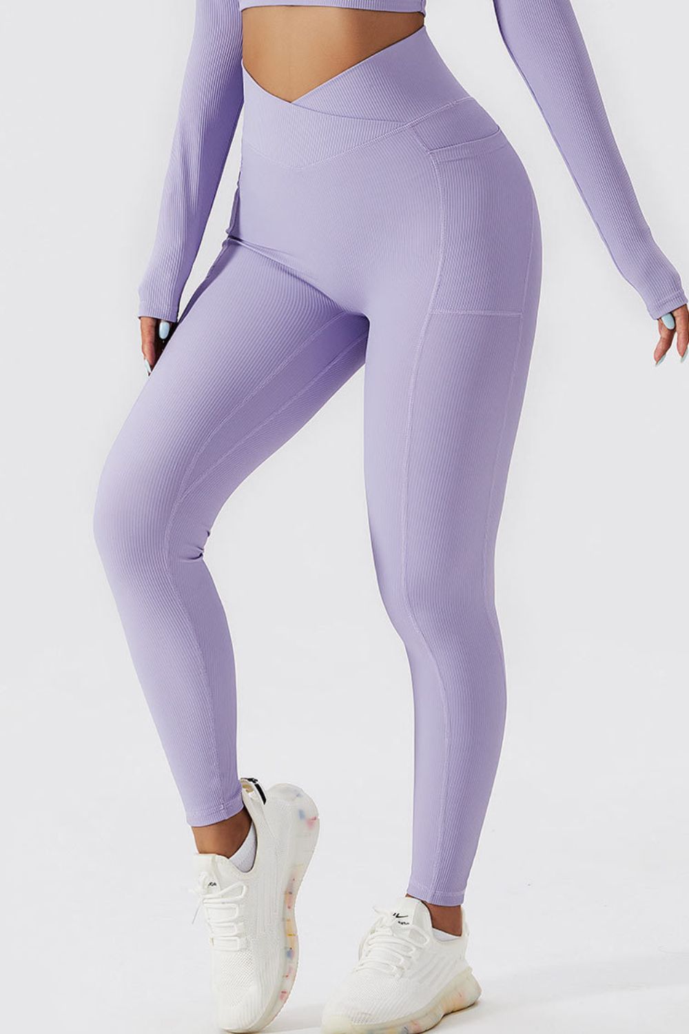 Basic Bae Crossover Waist Active Leggings - Luminous Bear Shop