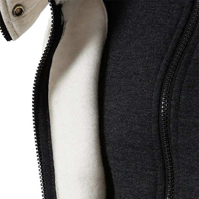 Fashion fleece full face gym Hoodie for men sportswear Spring and autumn men's sports zipper casual sports slim sweater coat - Luminous Bear