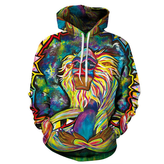 Fashion Men&Women Hoodie Monkey 3d Print Sweatshirts Hip Hop Streetwear Coats Couples Tracksuits Pocket Plus Size Brand Hoodie - Luminous Bear