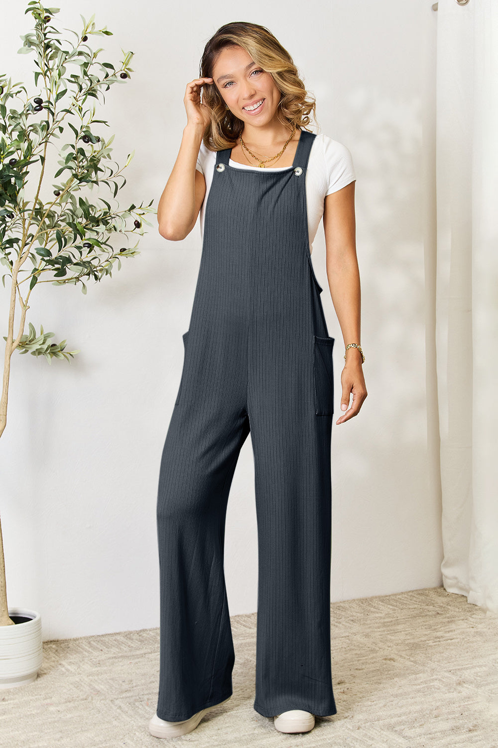Wide Strap Overall with Pockets - Luminous Bear Shop