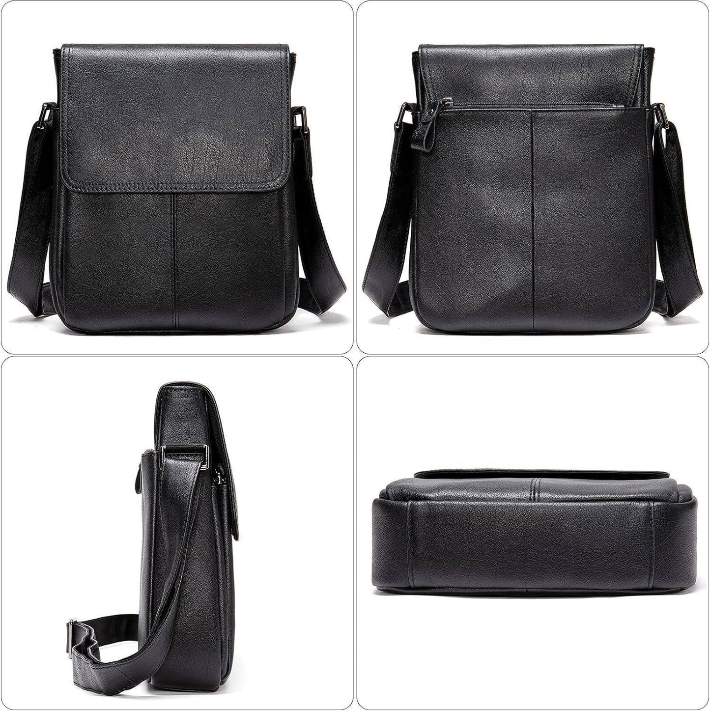 Leather Crossbody Messenger Bag – Polished & Functional