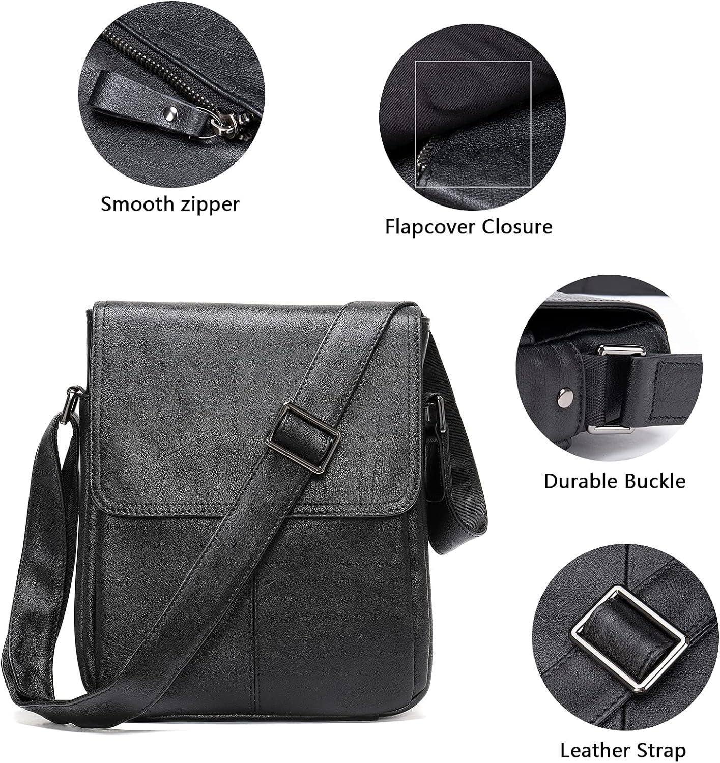 Leather Crossbody Messenger Bag – Polished & Functional