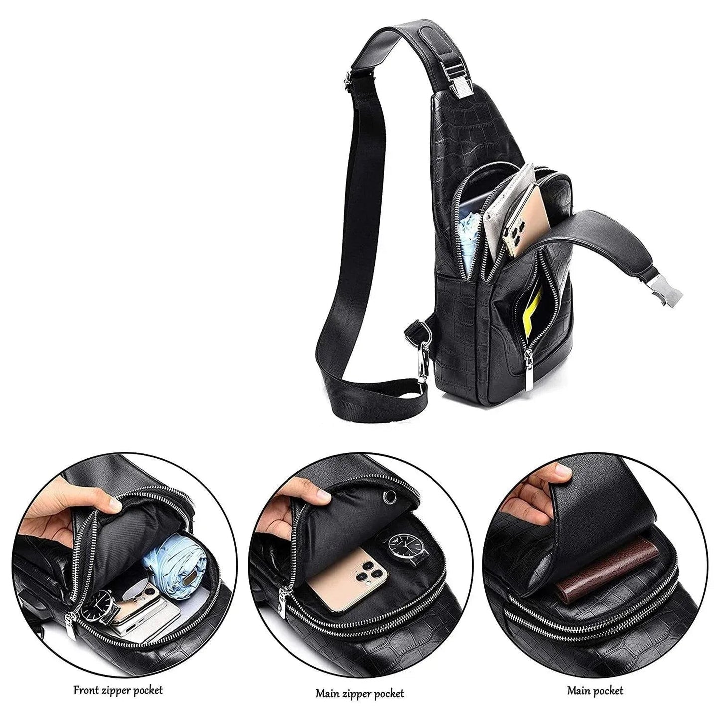 Leather Sling Backpack – Sleek & Eco-Smart