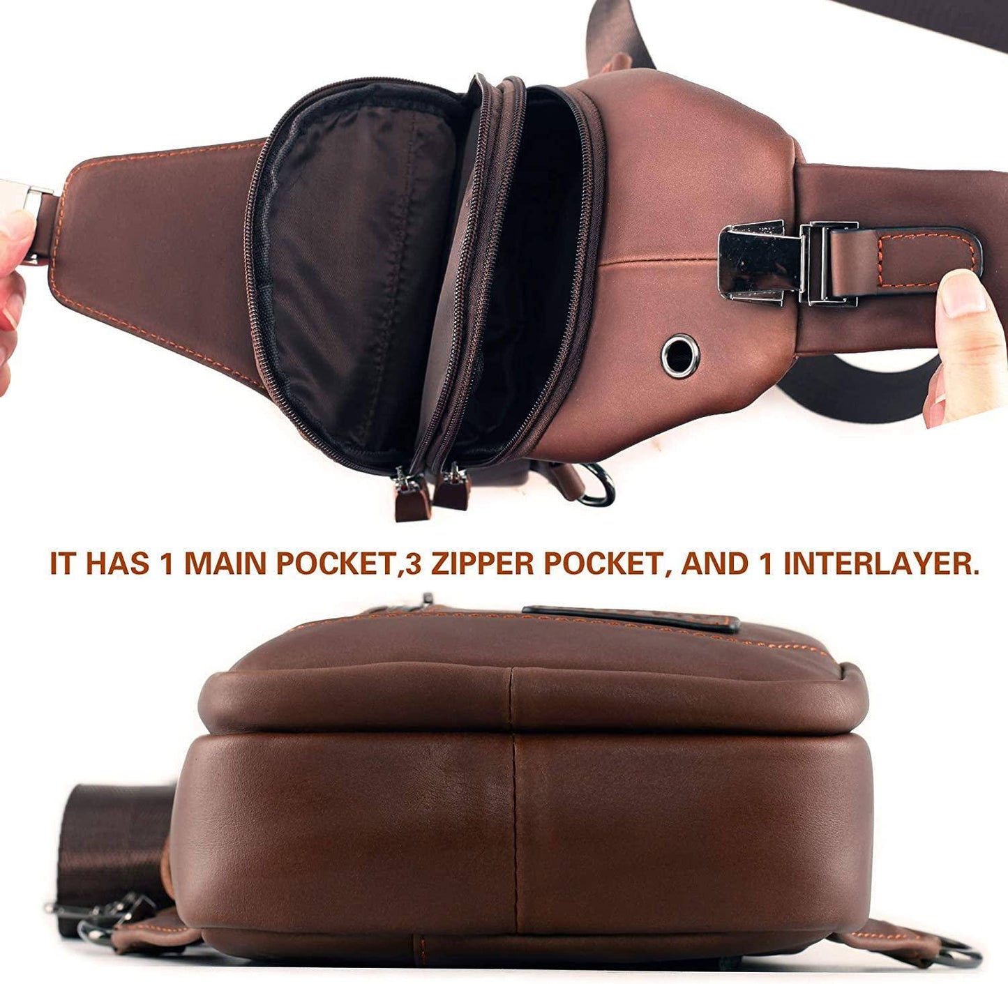 Executive Leather Sling Bag – Sophisticated & Functional