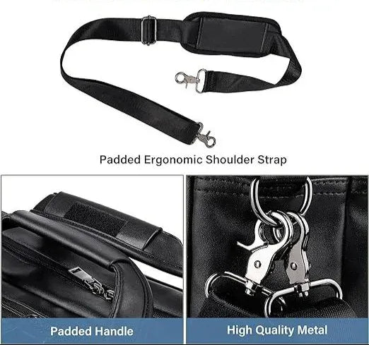 Leather Laptop Messenger Bag – Water-Resistant 15.6″ Work & Travel Briefcase
