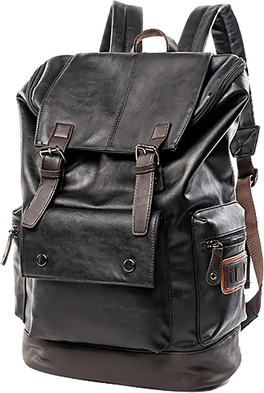 Premium Leather Laptop Rucksack – Water-Resistant 15″ Professional Pack