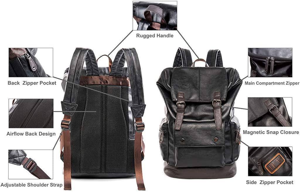Premium Leather Laptop Rucksack – Water-Resistant 15″ Professional Pack