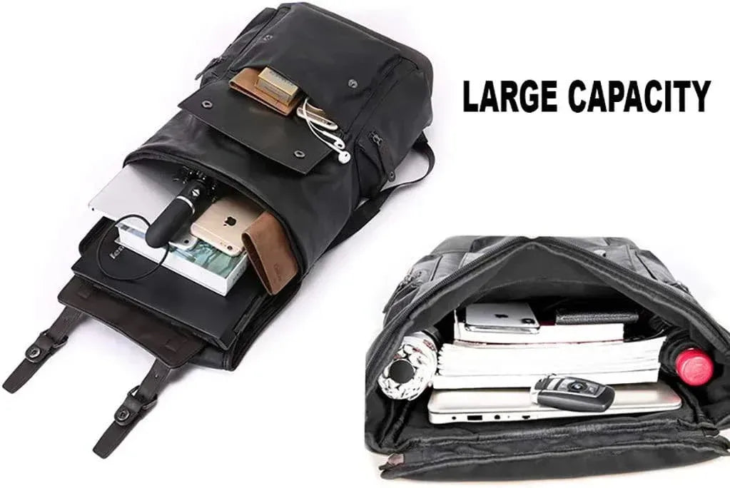 Premium Leather Laptop Rucksack – Water-Resistant 15″ Professional Pack