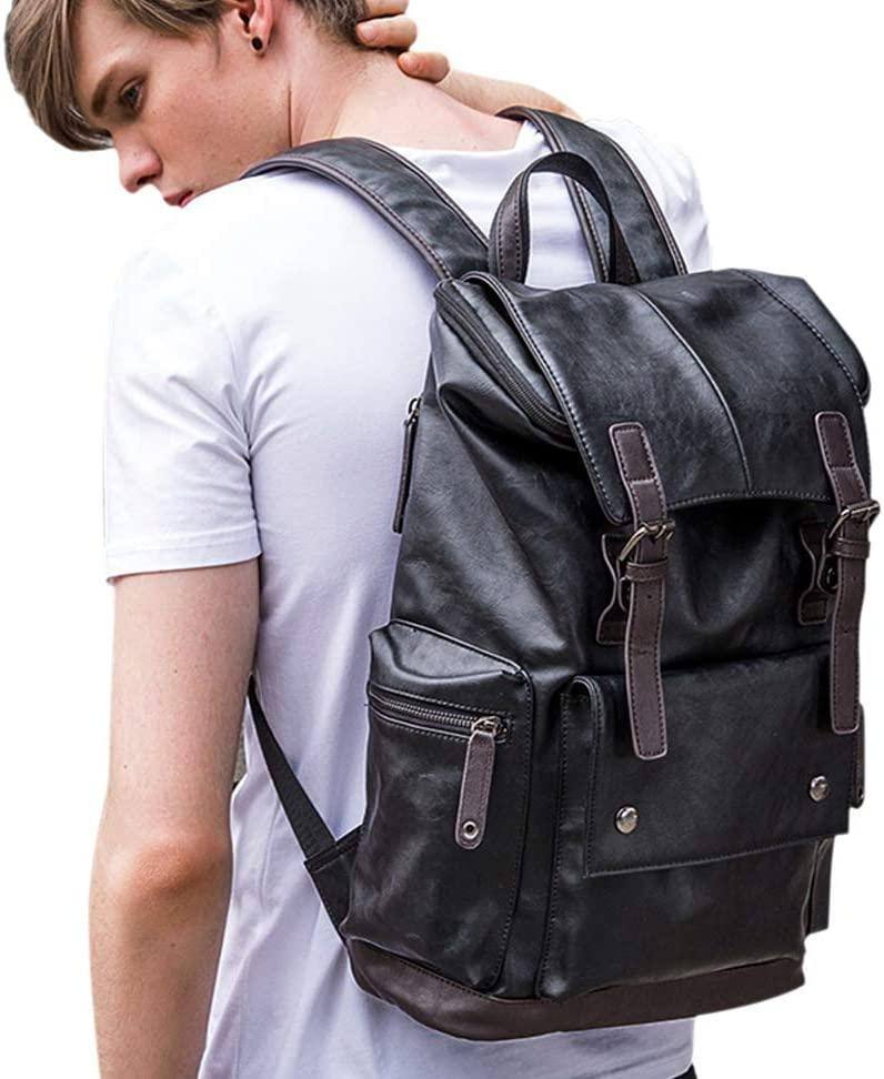 Premium Leather Laptop Rucksack – Water-Resistant 15″ Professional Pack