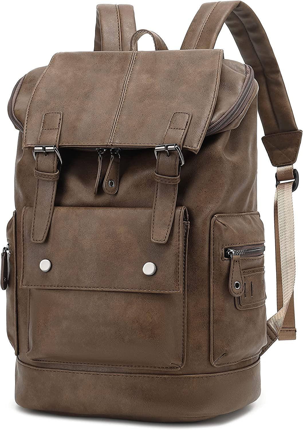 Premium Leather Laptop Rucksack – Water-Resistant 15″ Professional Pack
