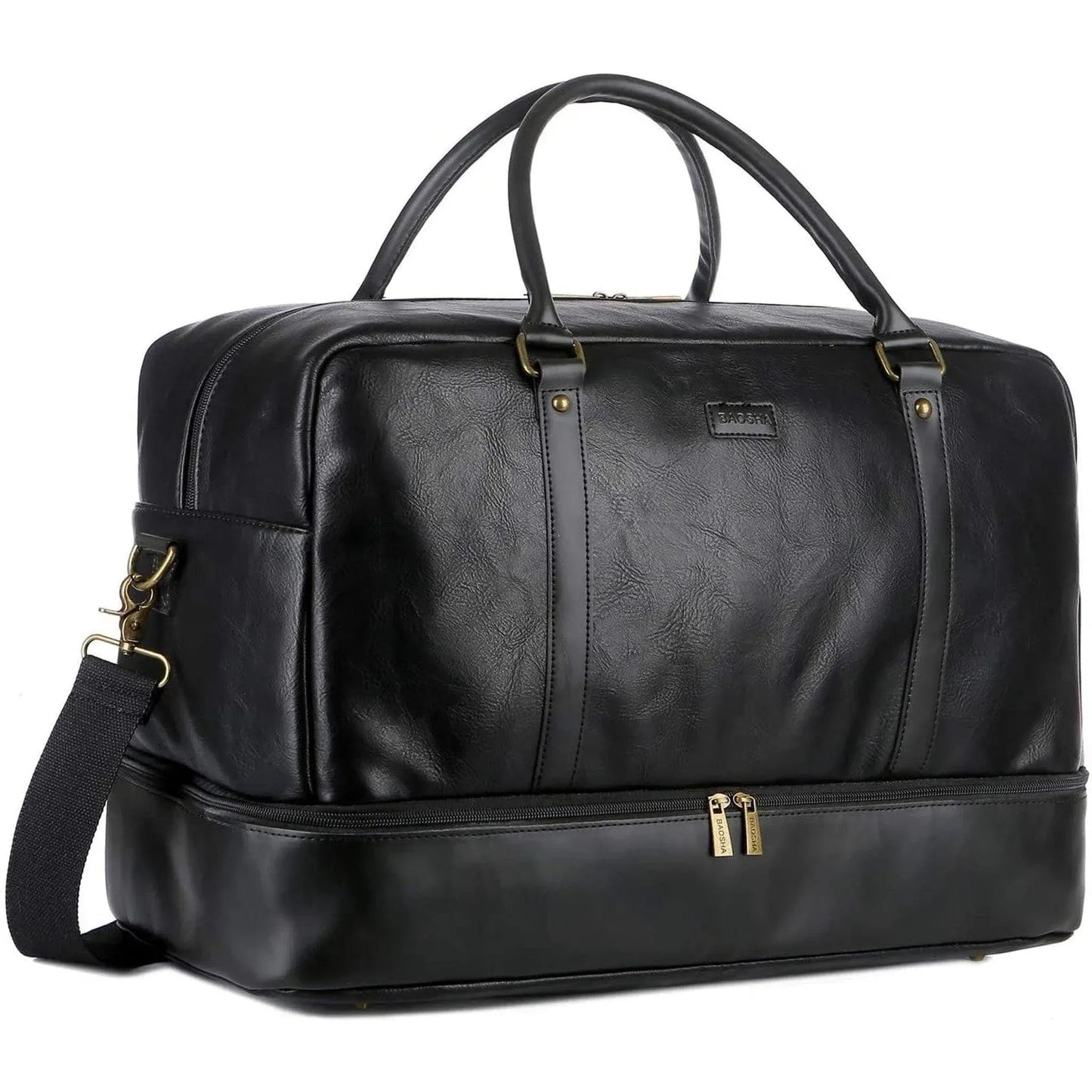 20″ Stylish Duffle Bag – Leather Weekender with Real Leather Accents