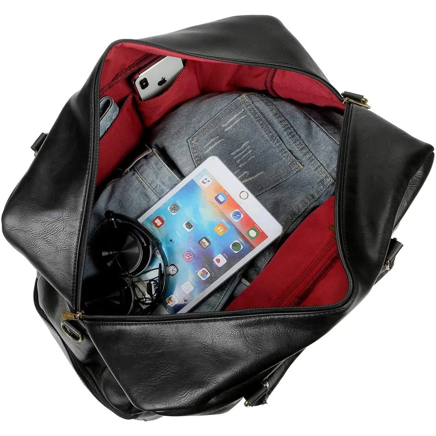 20″ Stylish Duffle Bag – Leather Weekender with Real Leather Accents