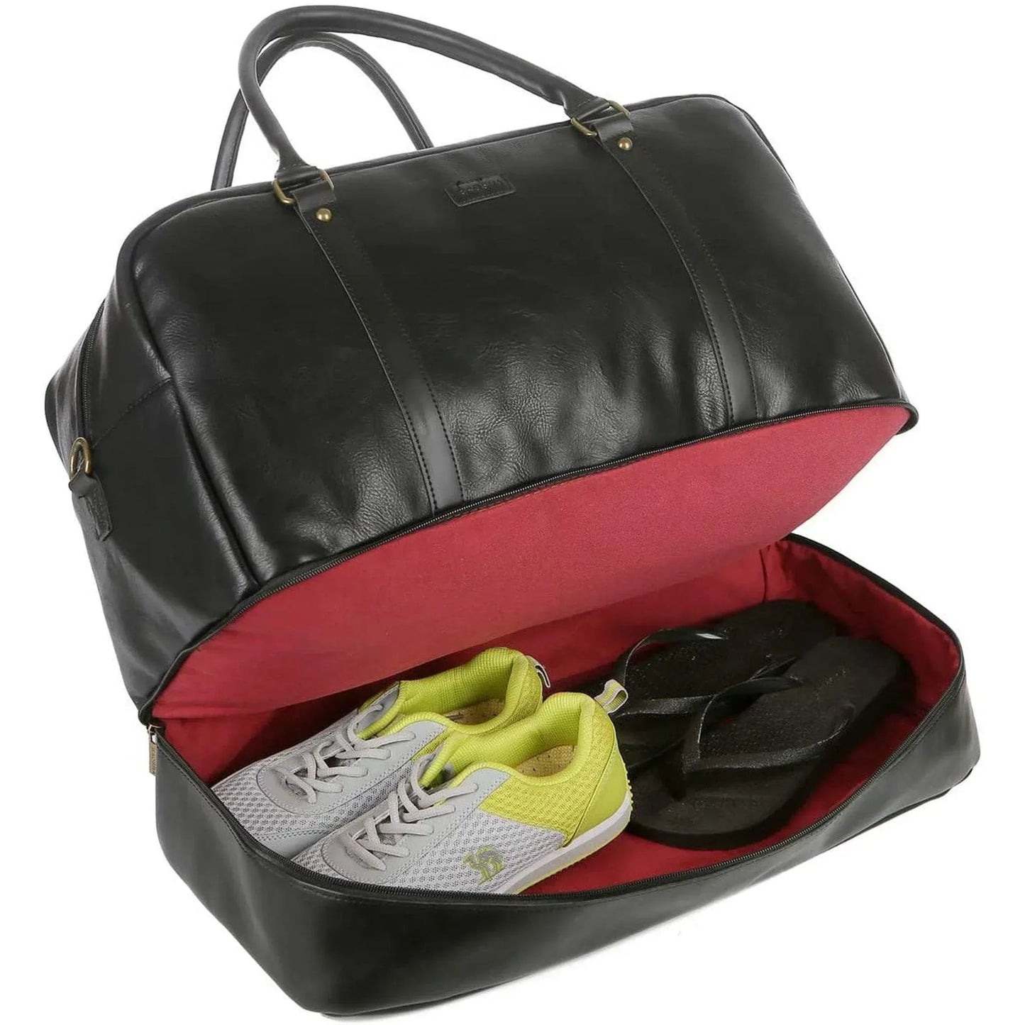 20″ Stylish Duffle Bag – Leather Weekender with Real Leather Accents