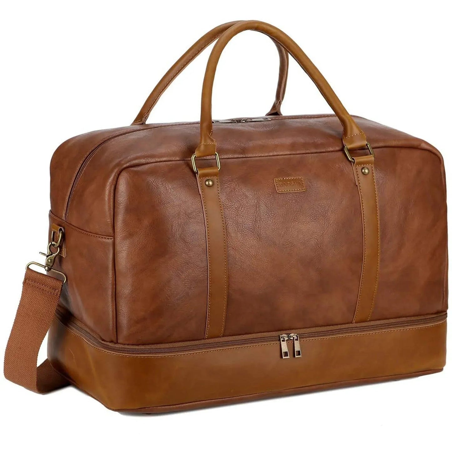20″ Stylish Duffle Bag – Leather Weekender with Real Leather Accents
