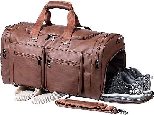 Waterproof Leather Large Carry-On Bag – 52L Vintage Duffel