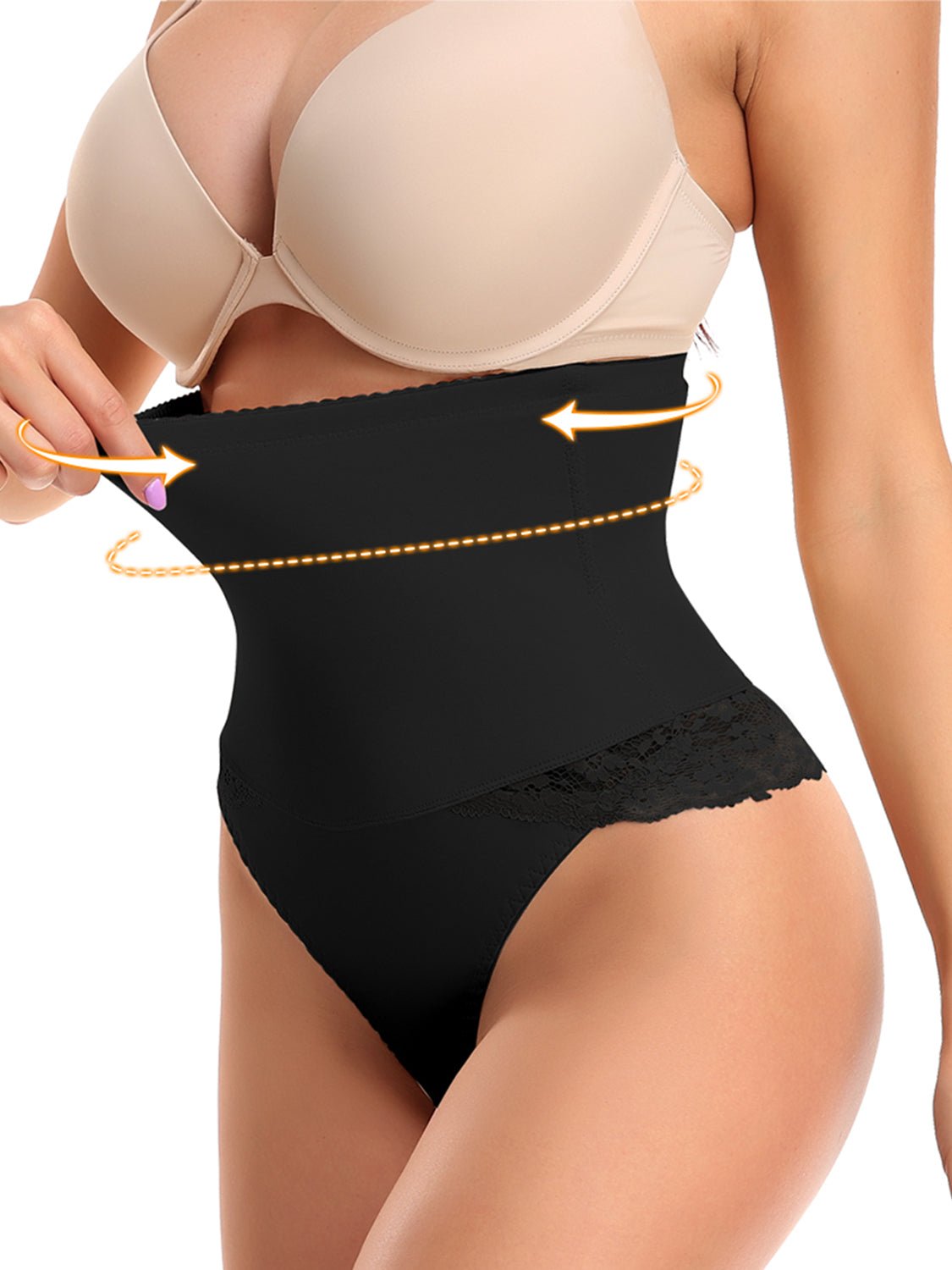 Full Size Lace Detail Shaping Shorts - Luminous Bear