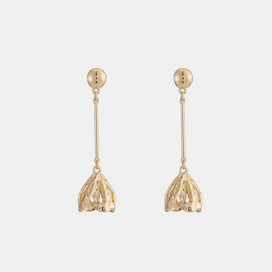 Gold-Plated Flower Dangle Earrings - Luminous Bear