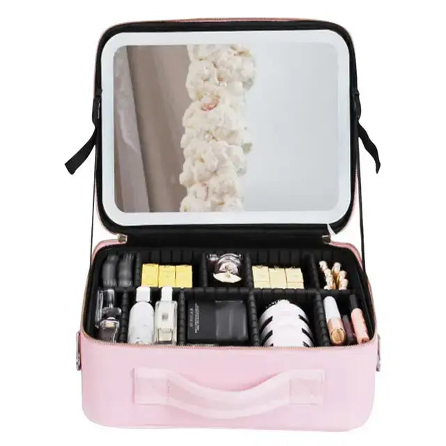 Smart LED Cosmetic Case with Mirror - Luminous Bear Shop