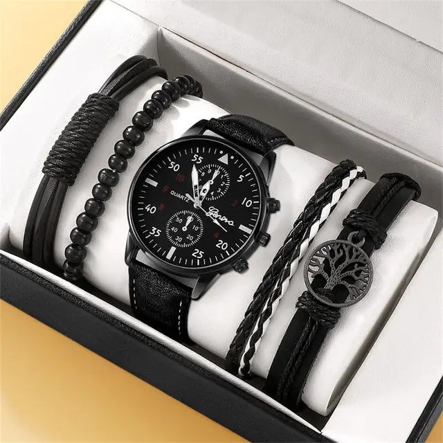 New Men's Watch Luxury Bracelet Set - Luminous Bear Shop