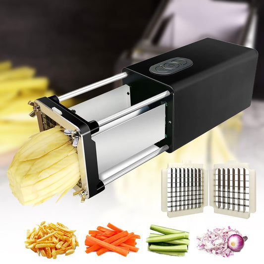 Kitchen Gadget Electric French Fry Cutter With Blades Stainless Steel Vegetable Potato Carrot For Commercial Household - Luminous Bear