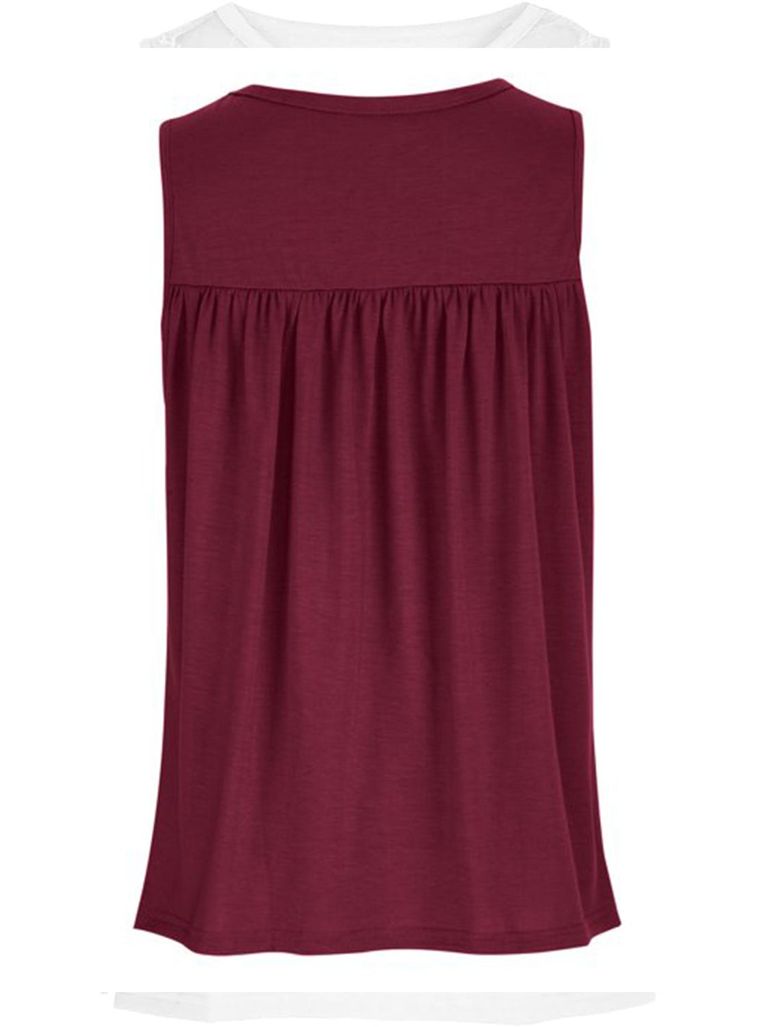 Lace Detail Round Neck Tank - Luminous Bear