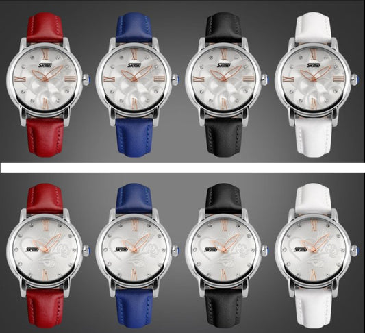 Leather waterproof ladies watch - Luminous Bear