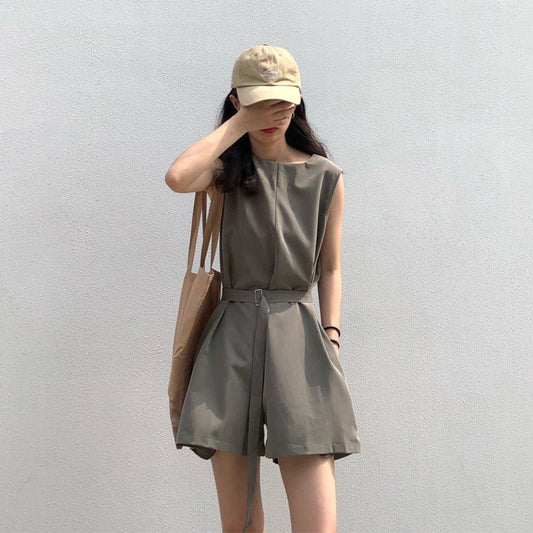 Loose casual jumpsuit women shorts - Luminous Bear