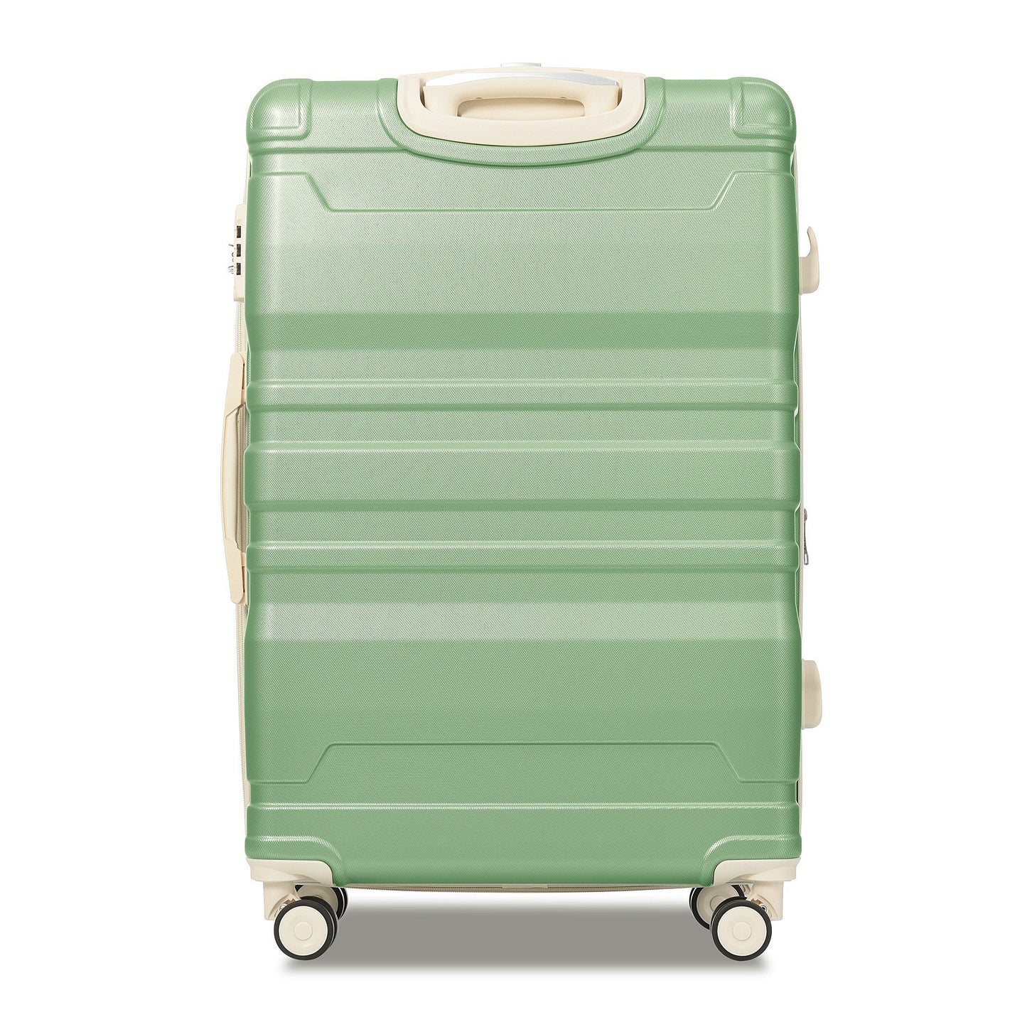 Luggage Sets New Model Expandable ABS Hardshell 3pcs Clearance Luggage (grass green and beige) - Luminous Bear