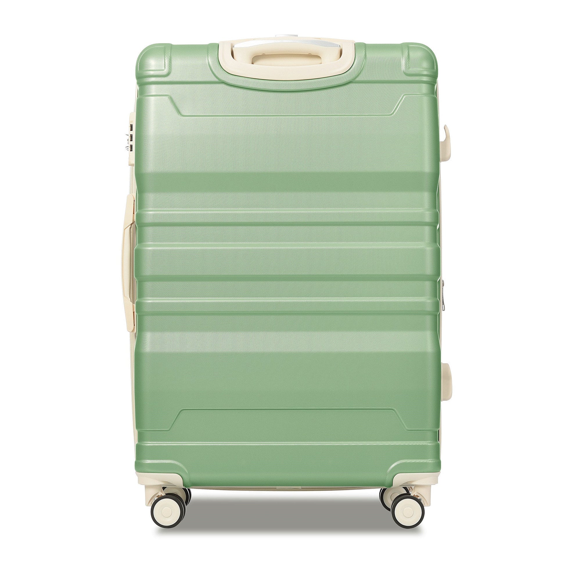 Luggage Sets New Model Expandable ABS Hardshell 3pcs Clearance Luggage (grass green and beige) - Luminous Bear