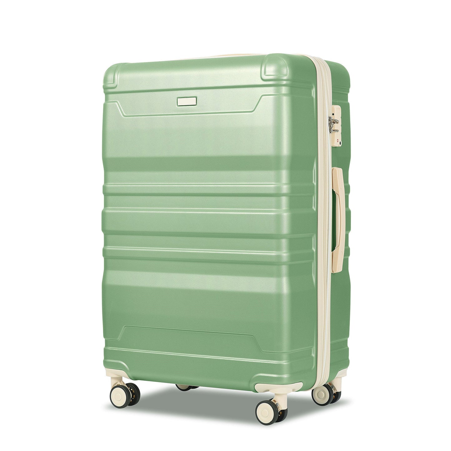 Luggage Sets New Model Expandable ABS Hardshell 3pcs Clearance Luggage (grass green and beige) - Luminous Bear