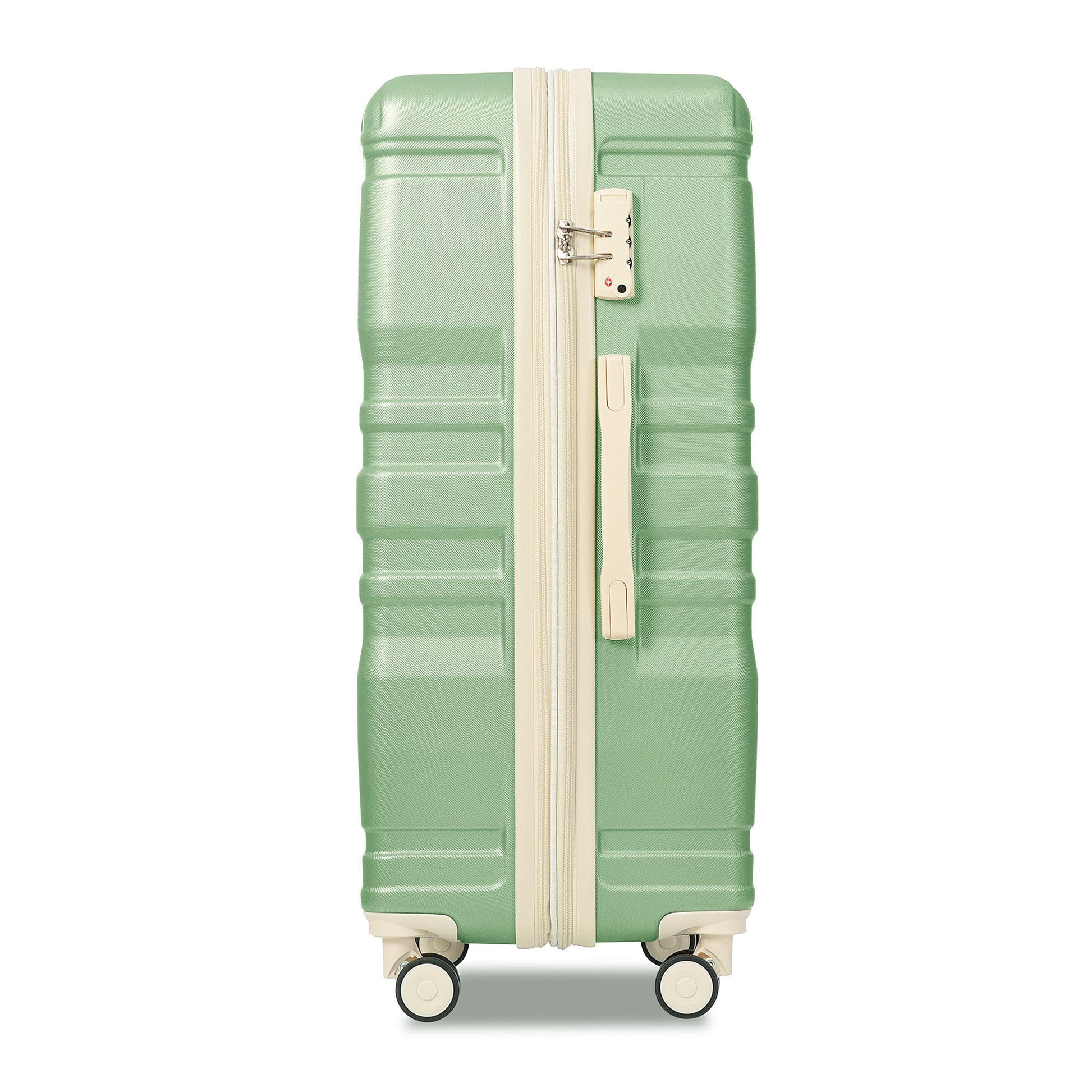 Luggage Sets New Model Expandable ABS Hardshell 3pcs Clearance Luggage (grass green and beige) - Luminous Bear