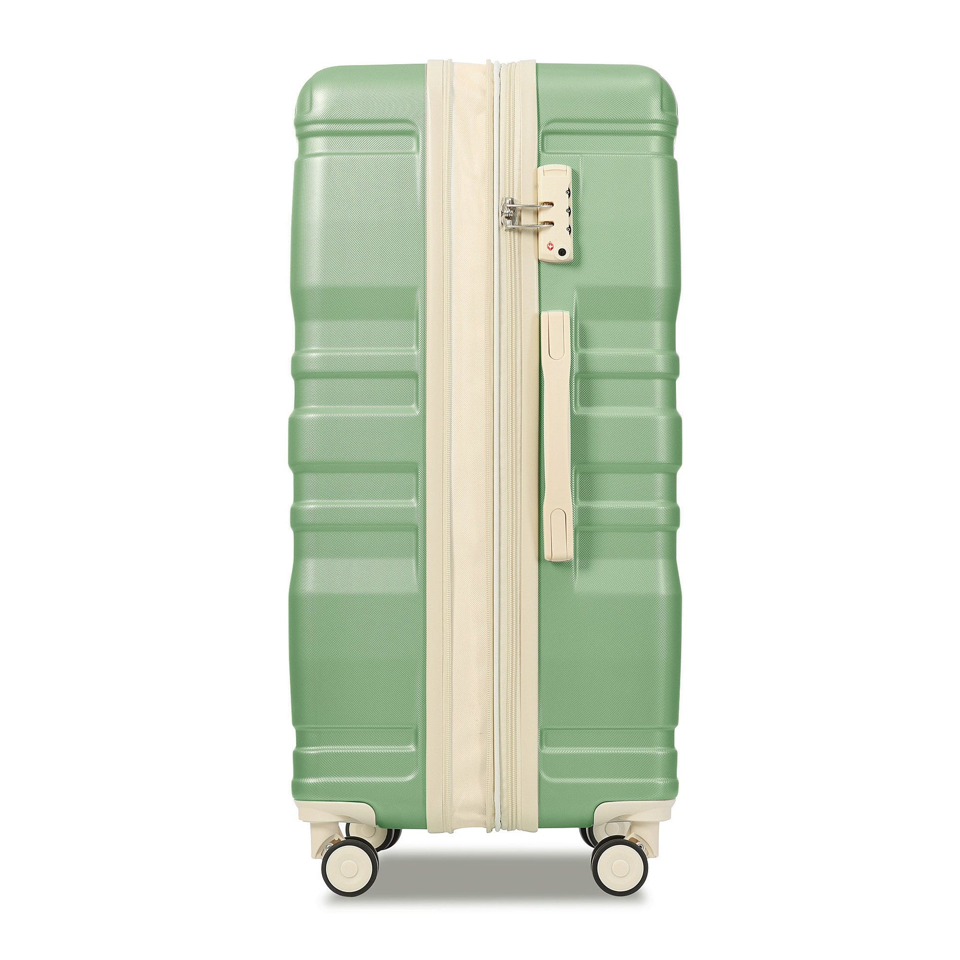 Luggage Sets New Model Expandable ABS Hardshell 3pcs Clearance Luggage (grass green and beige) - Luminous Bear