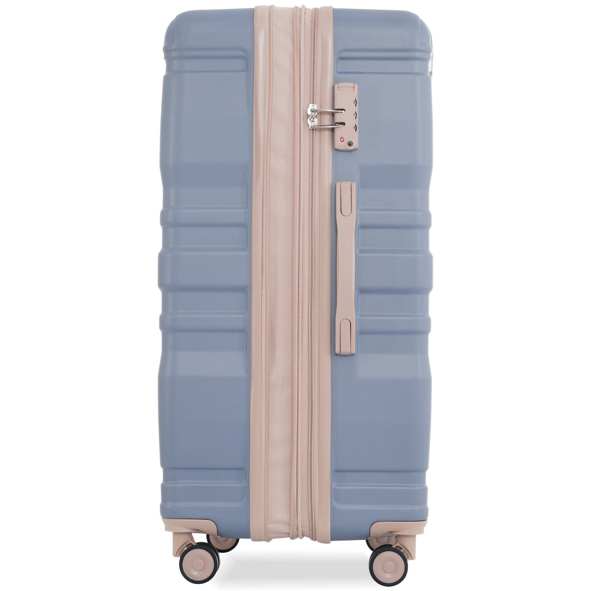 Luggage Sets New Model Expandable ABS Hardshell 3pcs Clearance Luggage (light blue and golden) - Luminous Bear