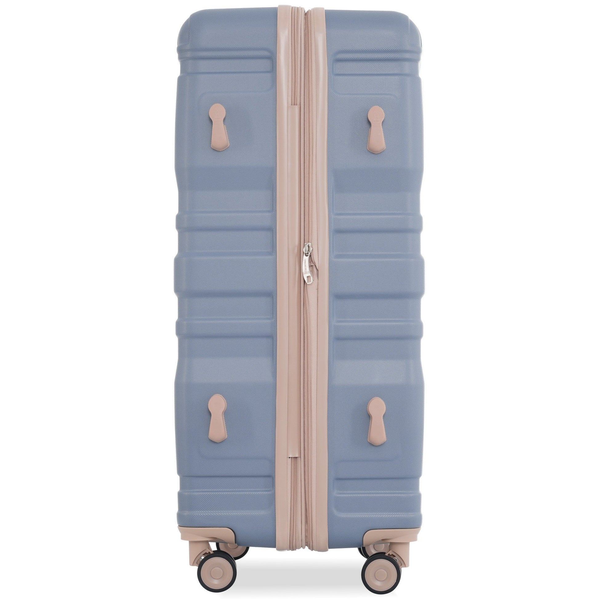 Luggage Sets New Model Expandable ABS Hardshell 3pcs Clearance Luggage (light blue and golden) - Luminous Bear