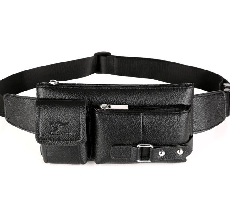 Luxury Brand Waist Bag Men Leather Fanny Pack Chest Bag Male Casual Belt Bags Sling Crossbody Bum Bag Belly Waist Packs Heuptas - Luminous Bear