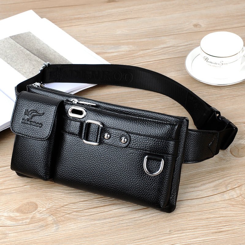 Luxury Brand Waist Bag Men Leather Fanny Pack Chest Bag Male Casual Belt Bags Sling Crossbody Bum Bag Belly Waist Packs Heuptas - Luminous Bear