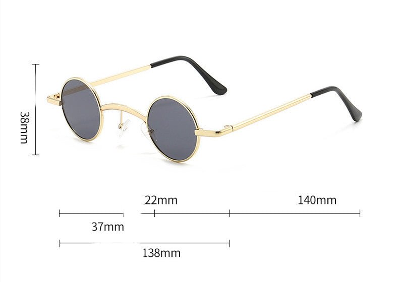 Men And Women Fashion Retro Small Round Frame Sunglasses - Luminous Bear