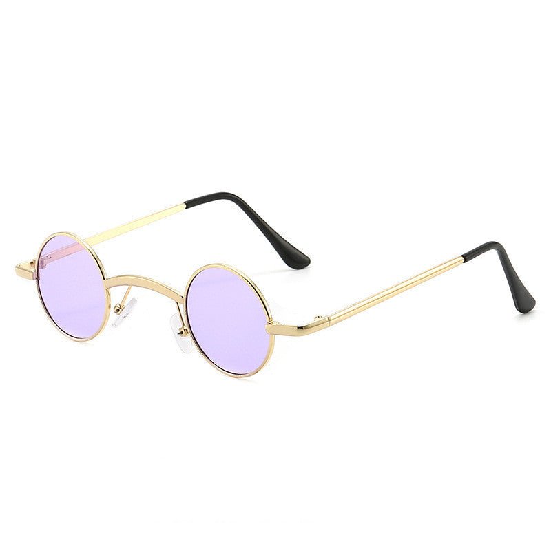 Men And Women Fashion Retro Small Round Frame Sunglasses - Luminous Bear