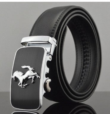 Men Automatic Buckle Leather Belts - Luminous Bear