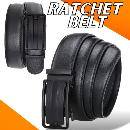 Microfiber Leather Mens Ratchet Belt Belts For Men Adjustable Automatic Buckle - Luminous Bear