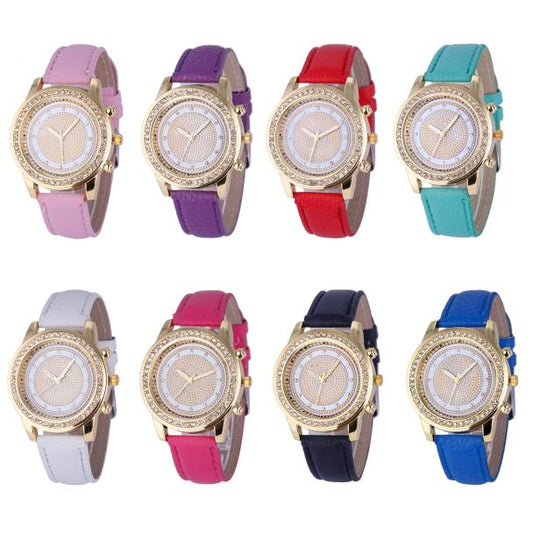 New Women Bracelet Wristwatch ladies Crystal Geneva Watches Fashion Stainless Steel Quartz Wristwatches - Luminous Bear