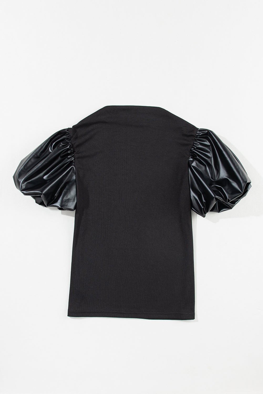 Round Neck Puff Sleeve Blouse - Luminous Bear