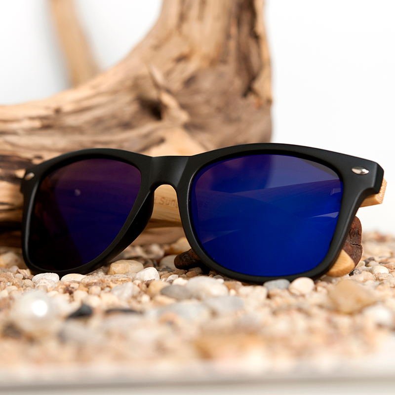 Square Vintage Sunglasses Men Women Wood - Luminous Bear