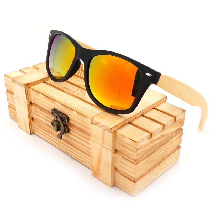 Square Vintage Sunglasses Men Women Wood - Luminous Bear