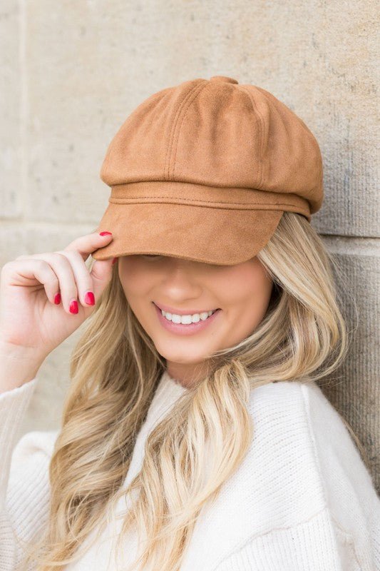 Suede Newsboy Cap - Luminous Bear