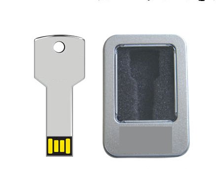 USW The supply of tin metal key U disk laser logo custom gift USB key flash memory bank - Luminous Bear