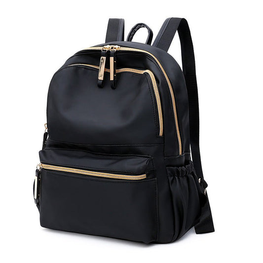 Waterproof Oxford Backpack Women Black School Bags - Luminous Bear